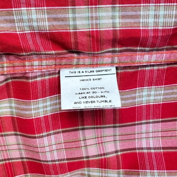 Silas and Maria Plaid Short Sleeve Shirt Size Large 100% Cotton Vintage UK Japan - Picture 4 of 10